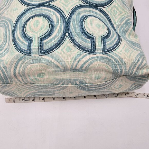 Coach Audrey Signature Op Art Swirl Tote Bag Aqua Cream A1193-17044 - Picture 11 of 15